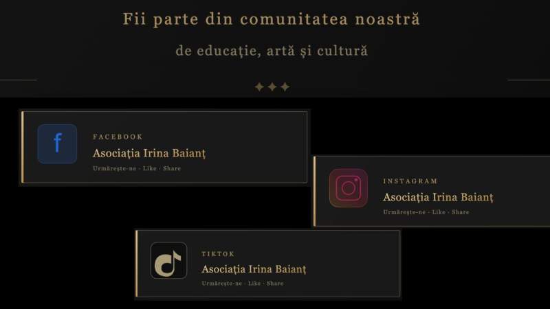 Unde ne găsești in social media. Urmărește-ne! Vorbește-ne! Sprijină educața prin cultură